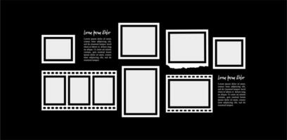 Design Picture grid layout abstract photo frames template vector