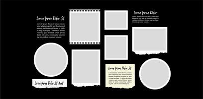 Design Picture abstract photo frames and digital photo wall template vector