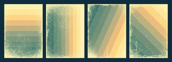 Collection of Grunge textured abstract greenish themed layered background design vector