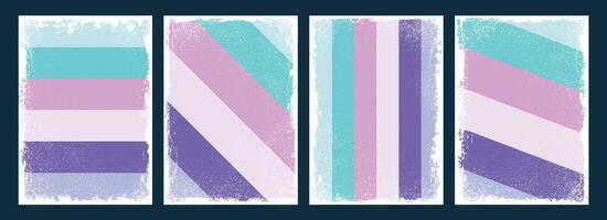 Set of Grunge textured multi color themed layered background design vector