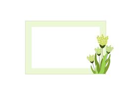 A blank frame with flowers in the background vector