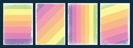Collection of Grunge textured multi color themed layered background design vector