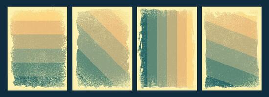Set of Grunge textured various light green themed layered background design vector