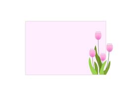 A pink tulip is in front of a blank white background vector