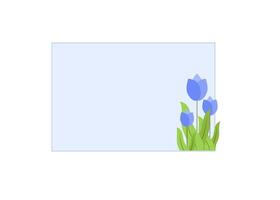 A blue tulip is in front of a blank white background vector