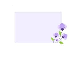 A purple flower with a square frame on a white background vector