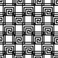 Seamless pattern with black and white geometric ornament. Stylized Greek meander key pattern. Stylized Mediterranean Ceramic, tiles, Patchwork, border, sandblasting. vector