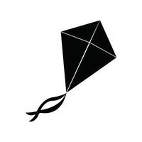 Kite with decorative tail flat icon for apps and websites vector