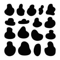 Collection from abstract forms for design and paint. Liquid silhouette drop in modern style. vector