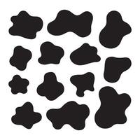 Blob shape organic set. Random black cube drops simple shapes vector