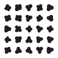 Set of blob shapes. Collection of abstract stains for your design. Different drops in modern style. vector