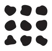 Collection from abstract forms for design and paint. Liquid silhouette drop in modern style. Basic stains isolated elements on white background vector