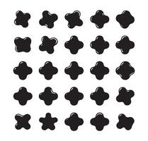 Blob shape organic set. Random black cube drops simple shapes. Pebble, inkblot, drops and stone silhouettes vector