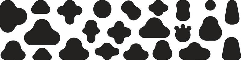 Blob shape organic, illustration set. Collection from abstract forms for design and paint. Liquid silhouette drop in modern style. Basic stains isolated elements on white background vector