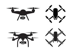 Drone icon set. Drone icon, drone quadcopter with action camera, Photo and drones icon. Drone aerial camera icon, drones icon symbol design vector