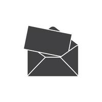 An envelope with a card inside is shown vector