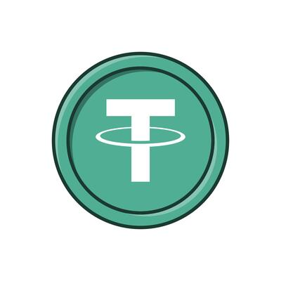 Simple USDT Tether illustration in flat color design.