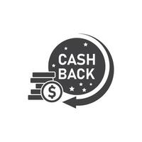 Cash back icon with a stack of money and a star vector