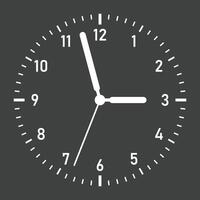 A clock is shown on a gray background vector
