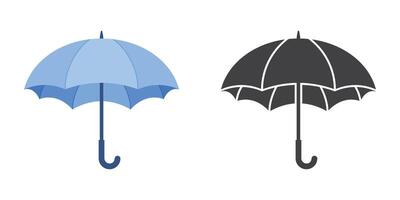 Two umbrellas are shown in different colors vector