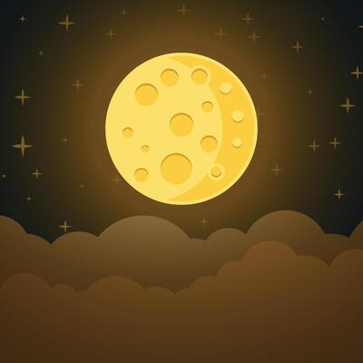 Moon and stars background illustration