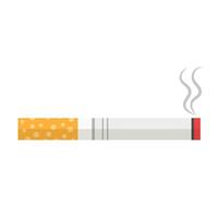 A cigarette with a white background and a red spot vector