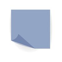 Realistic sticky note with shadow. Blue sticker paper for your message and reminder. illustration isolated on white background vector