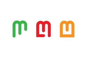 Letter M logo collection. Abstract icons, signs, logotypes in different styles isolated on white background. vector