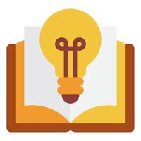 Light Bulb on Open Book Icon vector