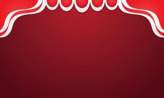 Red background with a curved flag ornament at the top vector