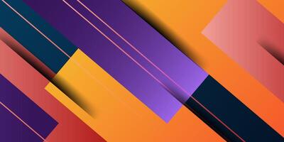 Abstract bright purple and orange colorful gradient background with simple patterned rectangles in 3D format. Dynamic and luxurious design on blue background. eps10 vector