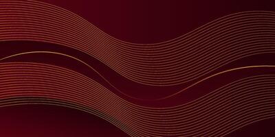 Dark red abstract background. Futuristic technology line background with wavy light effect. eps10 vector