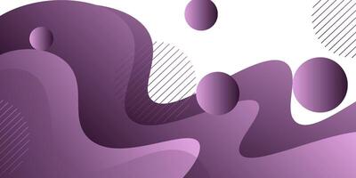 Purple geometric business banner design. Creative banner design with wave and circle shape as template. Simple design on white horizontal banner. Eps10 vector
