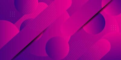 Abstract pink and purple dynamic gradient background with 3D look and simple circle pattern. Rounded rectangle elements. Cool and fancy design. Eps10 vector