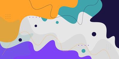 Abstract fluid wave background with yellow and blue color background. Liquid shape concept. Eps10 vector