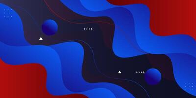 Blue and red geometric business banner design. Creative banner design with wave and line shape as template. Simple design on horizontal banner. Eps10 vector