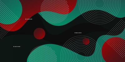 Simple green and red geometric business banner design. Creative banner design with wave shape and lines on white background as template. Simple horizontal banner. Eps10 vector
