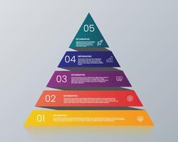 Triangle infographic 5 layer vector