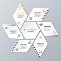 6 step infographic chart with icon vector