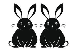 Easter Bunny. Rabbit set. Isolated. Easter Bunny silhouette vector