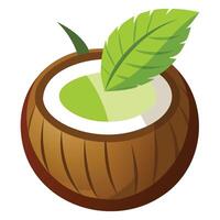 Coconut and Palm Leaves - Summer Beach Design vector
