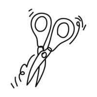 Line art drawing of a pair of scissors, symbolizing creativity, crafting, and hands-on learning vector