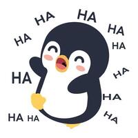 Penguin laughing with happy sound vector
