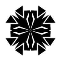 a black and white snowflake design ornament pattern vector