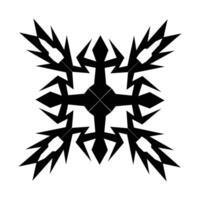 a black and white snowflake design with a star in the middle vector