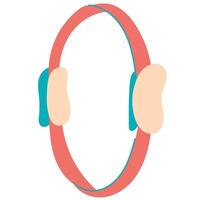 Pilates exercise equipment with a circular ring shape and handle. Pilates Circle Ring. Healthy Lifestyle Concept vector