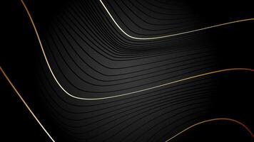 Luxury gold wavy shapes with black background with lighting effect copy space for text. Luxury design style. Template premium award design. vector