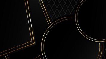 Luxury Gold Background with geometric shape in 3d abstract style. Golden elegant geometric shape, gold lines gradient on dark background. Premium design illustration vector