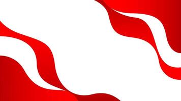 Simple red fluid wave shapes on a white background, Template banner vector