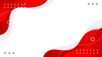 Abstract red and white geometric background with fluid wave shapes vector